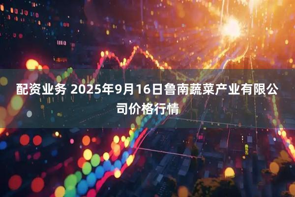 配资业务 2025年9月16日鲁南蔬菜产业有限公司价格行情